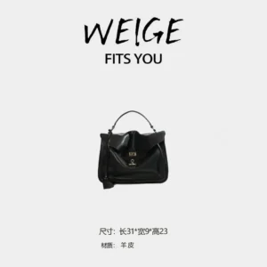 welge [messenger bag] sheepskinflap top handle shoulder crossbodybag bv3929 hepburn black