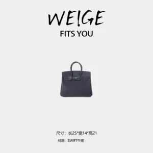 weige [bk25] swift calfskin top handle shoulder crossbody bag bv2321 – iris purple with silver tone hardware