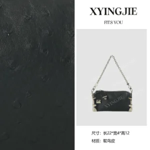 xyingjie · original design premium genuine leather top handle shoulder bag bv250345 1 – ostrich black a 24
