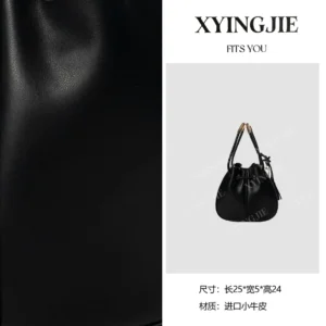 xyingjie · original design premium genuine leather top handle shoulder bag bv2393 – black a 
