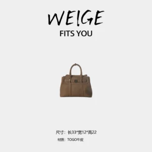 weige “briefcase” — togo leather shoulder & crossbody bag bv250736 1 in camel brown b06