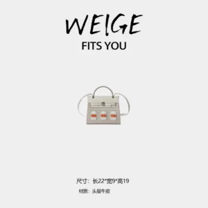 weige “herbag” top grain cowhide tote & crossbody bag bv6622 – pearl gray b09