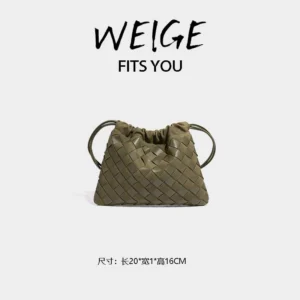 weige select · autumn/winter woven suede drawstring crossbody bag — versatile phone bag y2183a b11