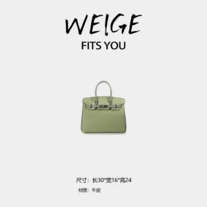 weige【bk30】cowhide & crocodile embossed leather tote, shoulder & crossbody bag bv72630 – bubble green & puppet grey b55