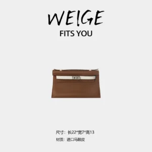 weige [kl 1st gen] imported saddle leather top handle shoulder crossbody bag bv1295 – coffee & white with silver tone hardware