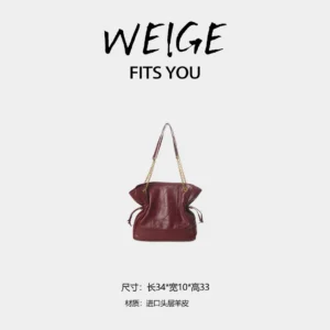 weige [tote bag] imported first layer lambskin shoulder crossbody bag bv681 – anchor red