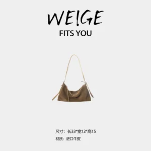 weige [small hobo] imported calfskin shoulder crossbody bag bv6169 – khaki