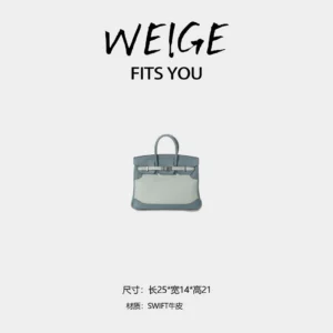 weige [bk25] swift calfskin top handle shoulder crossbody bag bv1395 – candy blue colorblock