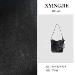 xyingjie · original design premium genuine leather top handle shoulder bag bv250747 – classic black