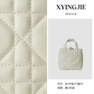 xyingjie · original design premium genuine leather top handle shoulder bag bv068 – cream white