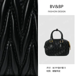 Home xyingjie · original design premium genuine leather top handle shoulder bag bv023tt – black