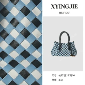 xyingjie · original design premium genuine leather top handle shoulder bag bv8199 – deep blue / ice a 43blue / white