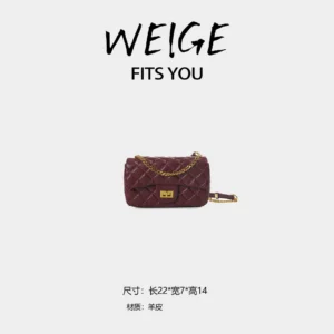 welge [cf] lambskin top handleshoulder crossbody bag bv8156 burgundy red